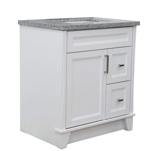 Bellaterra Home Vanity BellaTerra Home 31" Single Sink Vanity in White Finish with Gray Granite with Rectangle Sink 400700-31-WH-GYR