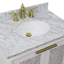 Load image into Gallery viewer, Bellaterra Home Vanity BellaTerra Home 31&quot; Single sink vanity in White finish with White carrara marble with oval sink 400990-31-WH-WMO