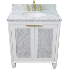 Load image into Gallery viewer, Bellaterra Home Vanity BellaTerra Home 31&quot; Single sink vanity in White finish with White carrara marble with oval sink 400990-31-WH-WMO