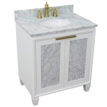 Load image into Gallery viewer, Bellaterra Home Vanity BellaTerra Home 31&quot; Single sink vanity in White finish with White carrara marble with oval sink 400990-31-WH-WMO