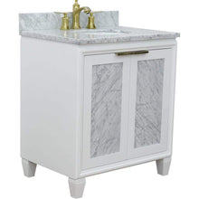 Load image into Gallery viewer, Bellaterra Home Vanity BellaTerra Home 31&quot; Single sink vanity in White finish with White carrara marble with oval sink 400990-31-WH-WMO