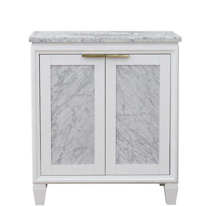 Bellaterra Home Vanity BellaTerra Home 31" Single sink vanity in White finish with White carrara marble with oval sink 400990-31-WH-WMO