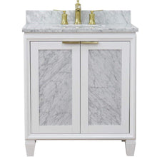 Load image into Gallery viewer, Bellaterra Home Vanity BellaTerra Home 31&quot; Single sink vanity in White finish with White carrara marble with oval sink 400990-31-WH-WMO
