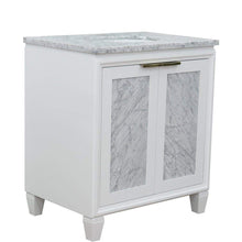 Load image into Gallery viewer, Bellaterra Home Vanity BellaTerra Home 31&quot; Single sink vanity in White finish with White carrara marble with oval sink 400990-31-WH-WMO