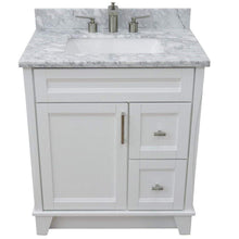 Load image into Gallery viewer, Bellaterra Home Vanity BellaTerra Home 31&quot; Single Sink Vanity in White Finish with White Carrara Marble with Rectangle Sink 400700-31-WH-WMR
