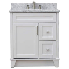 Load image into Gallery viewer, Bellaterra Home Vanity BellaTerra Home 31&quot; Single Sink Vanity in White Finish with White Carrara Marble with Rectangle Sink 400700-31-WH-WMR