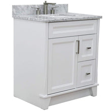Load image into Gallery viewer, Bellaterra Home Vanity BellaTerra Home 31&quot; Single Sink Vanity in White Finish with White Carrara Marble with Rectangle Sink 400700-31-WH-WMR