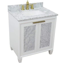 Load image into Gallery viewer, Bellaterra Home Vanity BellaTerra Home 31&quot; Single sink vanity in White finish with White carrara marble with rectangle sink  400990-31-WH-WMR