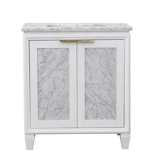 Load image into Gallery viewer, Bellaterra Home Vanity BellaTerra Home 31&quot; Single sink vanity in White finish with White carrara marble with rectangle sink  400990-31-WH-WMR