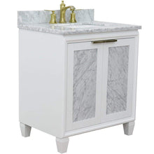 Load image into Gallery viewer, Bellaterra Home Vanity BellaTerra Home 31&quot; Single sink vanity in White finish with White carrara marble with rectangle sink  400990-31-WH-WMR