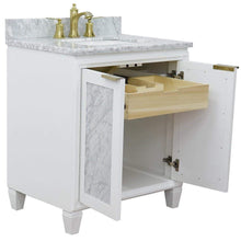 Load image into Gallery viewer, Bellaterra Home Vanity BellaTerra Home 31&quot; Single sink vanity in White finish with White carrara marble with rectangle sink  400990-31-WH-WMR