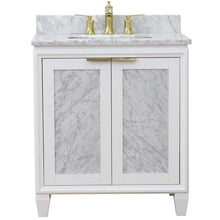 Load image into Gallery viewer, Bellaterra Home Vanity BellaTerra Home 31&quot; Single sink vanity in White finish with White carrara marble with rectangle sink  400990-31-WH-WMR