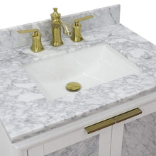 Load image into Gallery viewer, Bellaterra Home Vanity BellaTerra Home 31&quot; Single sink vanity in White finish with White carrara marble with rectangle sink  400990-31-WH-WMR