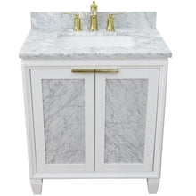 Load image into Gallery viewer, Bellaterra Home Vanity BellaTerra Home 31&quot; Single sink vanity in White finish with White carrara marble with rectangle sink  400990-31-WH-WMR