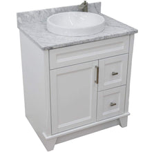 Load image into Gallery viewer, Bellaterra Home Vanity BellaTerra Home 31&quot; Single Sink Vanity in White Finish with White Carrara Marble with Round Sink 400700-31-WH-WMRD