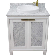 Load image into Gallery viewer, Bellaterra Home Vanity BellaTerra Home 31&quot; Single sink vanity in White finish with White carrara marble with round sink 400990-31-WH-WMRD