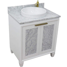 Load image into Gallery viewer, Bellaterra Home Vanity BellaTerra Home 31&quot; Single sink vanity in White finish with White carrara marble with round sink 400990-31-WH-WMRD