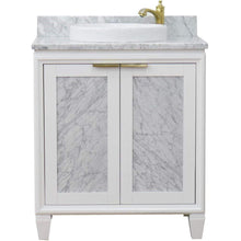 Load image into Gallery viewer, Bellaterra Home Vanity BellaTerra Home 31&quot; Single sink vanity in White finish with White carrara marble with round sink 400990-31-WH-WMRD