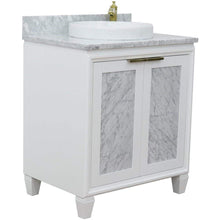 Load image into Gallery viewer, Bellaterra Home Vanity BellaTerra Home 31&quot; Single sink vanity in White finish with White carrara marble with round sink 400990-31-WH-WMRD