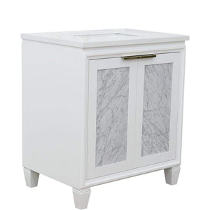 Bellaterra Home Vanity BellaTerra Home 31" Single sink vanity in White finish with White quartz with rectangle sink 400990-31-WH-WER