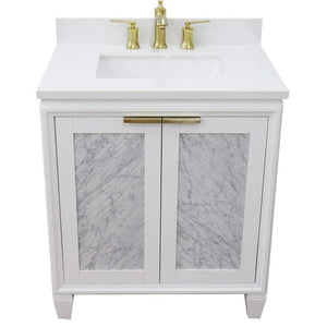 Bellaterra Home Vanity BellaTerra Home 31" Single sink vanity in White finish with White quartz with rectangle sink 400990-31-WH-WER