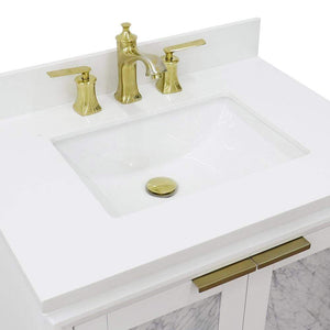Bellaterra Home Vanity BellaTerra Home 31" Single sink vanity in White finish with White quartz with rectangle sink 400990-31-WH-WER