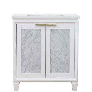 Bellaterra Home Vanity BellaTerra Home 31" Single sink vanity in White finish with White quartz with rectangle sink 400990-31-WH-WER