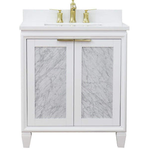 Bellaterra Home Vanity BellaTerra Home 31" Single sink vanity in White finish with White quartz with rectangle sink 400990-31-WH-WER