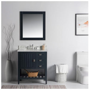 Bellaterra Home Vanity BellaTerra Home 31" Single Vanity-Dark Gray-White Marble Top 77616-31-DG-WM