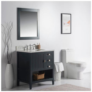 Bellaterra Home Vanity BellaTerra Home 31" Single Vanity-Dark Gray-White Marble Top 77616-31-DG-WM