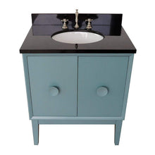 Load image into Gallery viewer, Bellaterra Home Vanity BellaTerra Home 31&quot; Single vanity in Aqua Blue finish with Black Galaxy top and Oval Sink 400400-AB-BGO