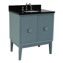 Load image into Gallery viewer, Bellaterra Home Vanity BellaTerra Home 31&quot; Single vanity in Aqua Blue finish with Black Galaxy top and Oval Sink 400400-AB-BGO