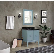 Load image into Gallery viewer, Bellaterra Home Vanity BellaTerra Home 31&quot; Single vanity in Aqua Blue finish with Black Galaxy top and Rectangle Sink  400400-AB-BGR