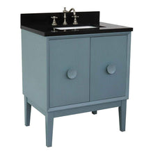 Load image into Gallery viewer, Bellaterra Home Vanity BellaTerra Home 31&quot; Single vanity in Aqua Blue finish with Black Galaxy top and Rectangle Sink  400400-AB-BGR