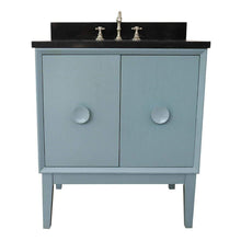 Load image into Gallery viewer, Bellaterra Home Vanity BellaTerra Home 31&quot; Single vanity in Aqua Blue finish with Black Galaxy top and Rectangle Sink  400400-AB-BGR