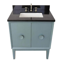 Load image into Gallery viewer, Bellaterra Home Vanity BellaTerra Home 31&quot; Single vanity in Aqua Blue finish with Black Galaxy top and Rectangle Sink  400400-AB-BGR