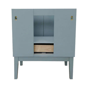 Bellaterra Home Vanity BellaTerra Home 31" Single vanity in Aqua Blue finish with Black Galaxy top and Rectangle Sink  400400-AB-BGR