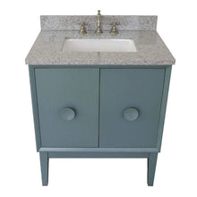 Load image into Gallery viewer, Bellaterra Home Vanity BellaTerra Home 31&quot; Single vanity in Aqua Blue finish with Gray granite top and Rectangle Sink 400400-AB-GYR