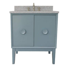 Load image into Gallery viewer, Bellaterra Home Vanity BellaTerra Home 31&quot; Single vanity in Aqua Blue finish with Gray granite top and Rectangle Sink 400400-AB-GYR