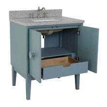 Load image into Gallery viewer, Bellaterra Home Vanity BellaTerra Home 31&quot; Single vanity in Aqua Blue finish with Gray granite top and Rectangle Sink 400400-AB-GYR