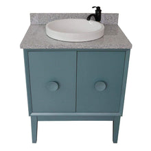 Load image into Gallery viewer, Bellaterra Home Vanity BellaTerra Home 31&quot; Single vanity in Aqua Blue finish with Gray granite top and Round Sink 400400-AB-GYRD