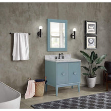 Load image into Gallery viewer, Bellaterra Home Vanity BellaTerra Home 31&quot; Single vanity in Aqua Blue finish with White Carrara top and Oval Sink 400400-AB-WMO