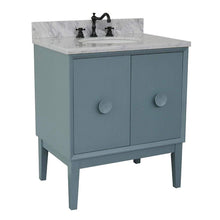 Load image into Gallery viewer, Bellaterra Home Vanity BellaTerra Home 31&quot; Single vanity in Aqua Blue finish with White Carrara top and Oval Sink 400400-AB-WMO