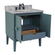 Load image into Gallery viewer, Bellaterra Home Vanity BellaTerra Home 31&quot; Single vanity in Aqua Blue finish with White Carrara top and Oval Sink 400400-AB-WMO