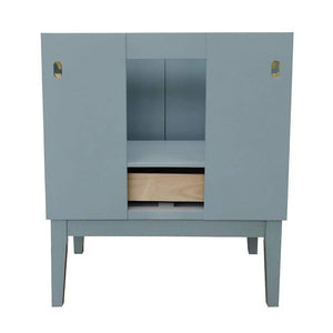 Bellaterra Home Vanity BellaTerra Home 31" Single vanity in Aqua Blue finish with White Carrara top and Oval Sink 400400-AB-WMO