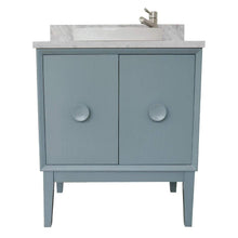Load image into Gallery viewer, Bellaterra Home Vanity BellaTerra Home 31&quot; Single vanity in Aqua Blue finish with White Carrara top and Round Sink 400400-AB-WMRD