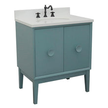 Load image into Gallery viewer, Bellaterra Home Vanity BellaTerra Home 31&quot; Single vanity in Aqua Blue finish with White Quartz top and Oval Sink 400400-AB-WEO