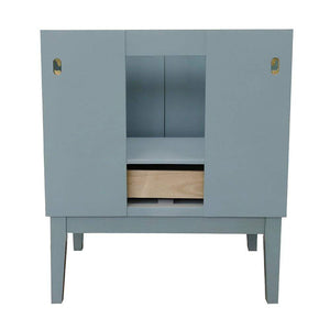 Bellaterra Home Vanity BellaTerra Home 31" Single vanity in Aqua Blue finish with White Quartz top and Oval Sink 400400-AB-WEO
