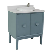 Load image into Gallery viewer, Bellaterra Home Vanity BellaTerra Home 31&quot; Single vanity in Aqua Blue finish with White Quartz top and Round Sink 400400-AB-WERD