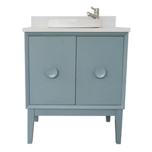 Load image into Gallery viewer, Bellaterra Home Vanity BellaTerra Home 31&quot; Single vanity in Aqua Blue finish with White Quartz top and Round Sink 400400-AB-WERD
